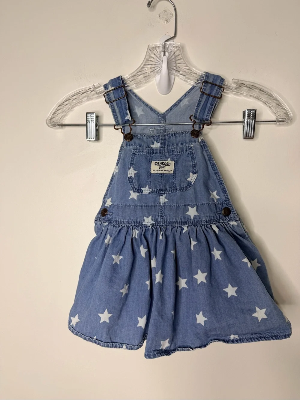 OshKosh B'gosh girls Blue Star Denim Overall Dress cotton